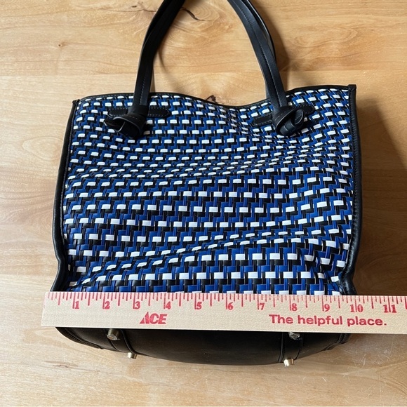 J MCLAUGHLIN LUCILLE HANDBAG DBL HANDLES MAGNET CLOSURE INNER POCKET COLORBLOCK - Picture 9 of 13